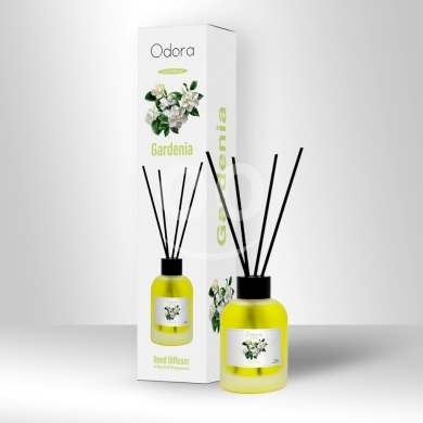 المنزل والحديقة في عجلتون - معطر أعواد أودورا برائحة الجاردينيا | Odora Reed Diffuser - Gardenia Fragrance Long Lasting