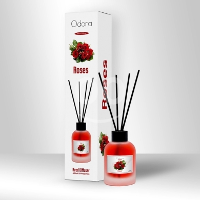 المنزل والحديقة في عجلتون - معطر أعواد أودورا برائحة الورد | Odora Reed Diffuser - Roses Fragrance Long Lasting