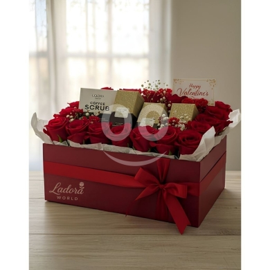 باقة ورد فاخرة مع مجموعة لادورا للعناية المتكاملة | Luxury Rose Bouquet with L'DORA Care … — 2