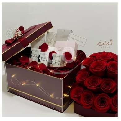 باقة ورد فاخرة مع مجموعة لادورا للعناية المتكاملة | Luxury Rose Bouquet with L'DORA Care … — 4
