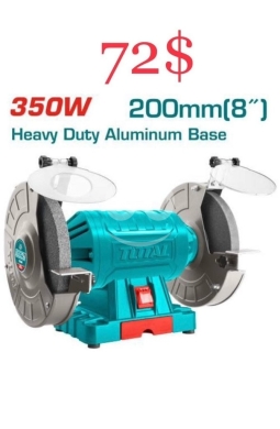 DIY Tools & Materials in Tripoli - Professional Total 350W Bench Grinder - Heavy-Duty Dual Wheel Sharpening Power for $72