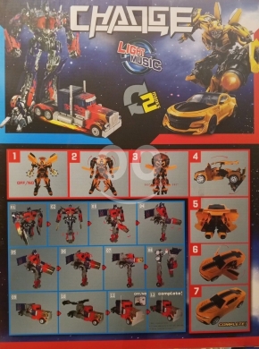 لعبة الروبوت المتحول اليدوي مع إضاءة وموسيقى | Manual Transformer Robot to Car Mode Toy — 3