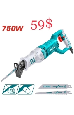 DIY Tools & Materials in Tripoli - منشار ترددي توتال 750 واط مع سرعة متغيرة ونظام تغيير ريش سريع لقص الخشب والمعادن باحترافية