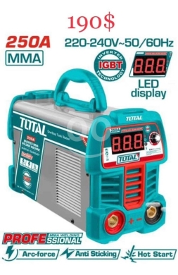 أدوات ومعدات منزلية في طرابلس - TOTAL 250A Inverter MMA Welding Machine with IGBT Technology and Digital LED Display This profession