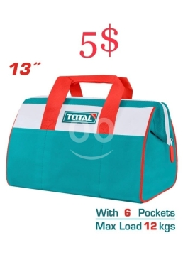 DIY Tools & Materials in Tripoli - حقيبة معدات توتال 13 بوصة بـ 6 جيوب وسعة تحميل 12 كجم (5$)