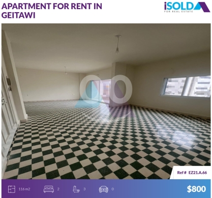 Apartments for rent in Achrafieh - Renovated 116m2 apartment 4rent in Geitawi-Achrafieh -شقة في الجعيتاويEZ21A66