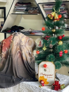 Premium Floral Printed Crepe Mandil - Excellent Quality & Elegant Drape ($8) — 4