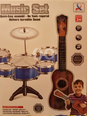 Other Goods in Ras El Metn - طقم جاز درام وجيتار للأطفال سهل التركيب +3 | Jazz Drum & Guitar Musical Set Easy Assembly 3+