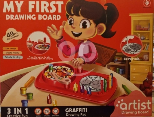 Autres biens dans Ras-Meska - لوحة "رسمي الأول" ٣ في ١ للأطفال مع ٤٩ قطعة ملحقة +٣ | My First Drawing Board 3-in-1 Set 49 Pcs Acce