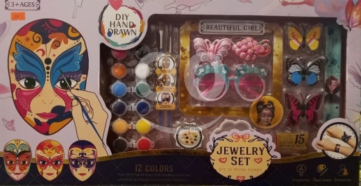 Autres biens dans Ras-Meska - مجموعة صنع المجوهرات والأقنعة اليدوية للأطفال ١٢ لوناً +٣ | DIY Jewelry Set & Hand Painted Masks 12