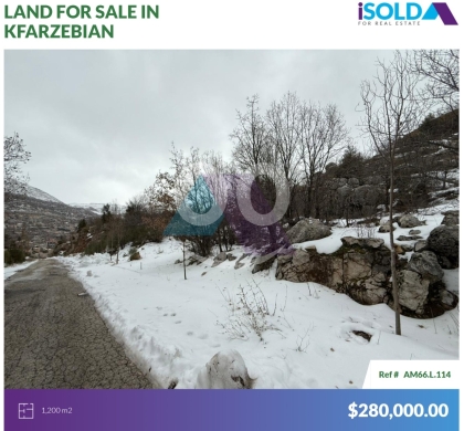 Lands for sale in Mazraat Kfardebiane - Prime 1200m2 Land 4sale in Kfarzebian - أرض للبيع في كفردبيانAM66L114