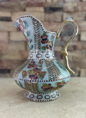 Antiques & Collectibles in Zahleh - Antique Chinese Famille Rose Ewer - Hand-Painted Porcelain with Raised Enamel & Gold Accents