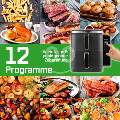 قلاية هوائية مزدوجة جورميه ماكس سعة 10 لتر | GourmetMaxx 10L Dual Basket Air Fryer Pro — 5