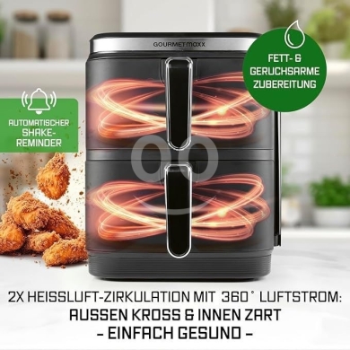 قلاية هوائية مزدوجة جورميه ماكس سعة 10 لتر | GourmetMaxx 10L Dual Basket Air Fryer Pro — 3