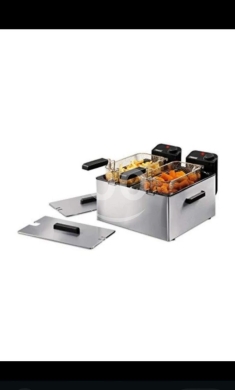 Kitchen appliances in Sahat Al Nour - مقلاة عميقة كهربائية مزدوجة سعة 5 لتر احترافية | Professional 5L Double Electric Deep Fryer