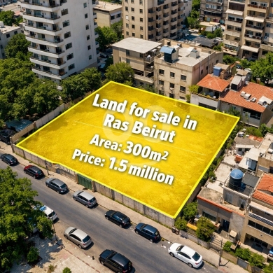 Lands for sale in Ras-Beyrouth - أرض 300م² للبيع على راس بيروت منطقة حيوية