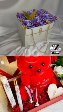 صندوق هدايا فاخر مع ورد وشوكولاتة وإكسسوارات | Luxury Gift Box with Roses & Accessories — 2