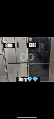 Kitchen appliances in Khalde - Sharp 4-Door Side-by-Side Refrigerator - 10-Year Warranty - From $680
