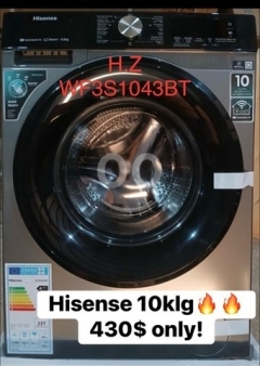 Hisense 10.5kg Front-Load Washing Machine - Smart Connect & Steam - $430