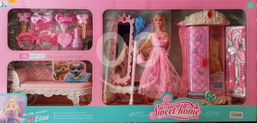 Autres biens dans Ras-Meska - دمية إليزا الأميرة الصغيرة لمجموعة المنزل السعيد مع ملحقات متنوعة | Eliza My Little Princess Sweet H
