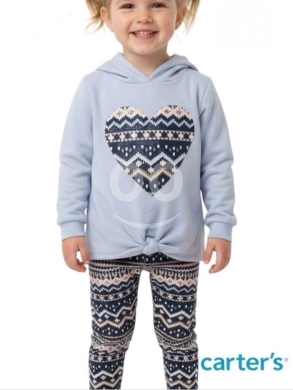 Baby & Kids Stuff in Al Dahye - طقم بيبي بناتي ماركة Carter&rsquo;s شتوي ناعم (9 أشهر) جديد بالتاغ | Baby Girl Carter&rsquo;s Fleece Set Size 9M
