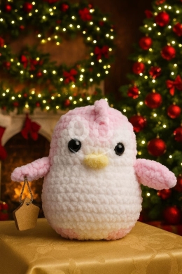 Clothes, Footwear & Accessories in Halate - بطريق كروشيه محشو مصنوع يدوياً بمقاس 20&times;20 سم | Handmade Crochet Penguin Plush Toy 20x20cm