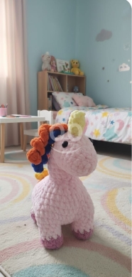 Vêtements, chaussures et accessoires dans Halate - وحيد قرن (يونيكورن) كروشيه محشو مصنوع يدوياً بمقاس 30&times;25 سم | Handmade Crochet Unicorn Plush Toy 30x