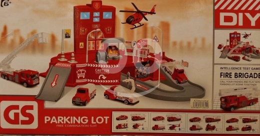 مجموعة جسر الإطفاء ومواقف السيارات من عمر 6 سنوات |Fire Bridge Parking Lot Metal Car's — 2