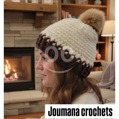 قبعة بيني كروشيه يدوية دافئة وأنيقة لشتاء مريح | Handmade Crochet Winter Beanie for Warmt… — 4