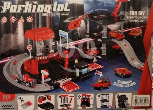 مجموعة موقف سيارات الإطفاء 59 قطعة مع سيارة معدنية لعمر 3+ | Fire Truck Parking Lot 59 PC… — 2