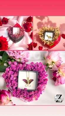 صندوق هدايا قلب مزدوج مع زهور وشوكولاتة | Double Heart Gift Box with Flowers and Chocolate — 4