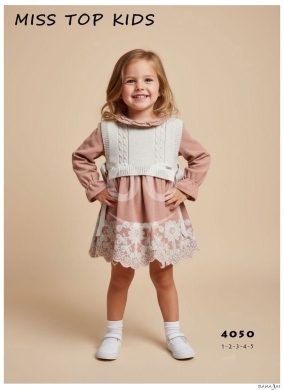 Vêtements, chaussures et accessoires dans Tripoli - فستان بناتي قطعتين مع كنزة محبوكة وتفاصيل دانتيل | Elegant Girls&#039; 2-Piece Dress with Knit Vest Set