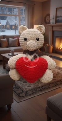 Vêtements, chaussures et accessoires dans Halate - دب محشو كروشيه يدوي مع قلب بمقاس 30&times;25 سم | Handmade Crochet Teddy Bear with Heart 30x25cm