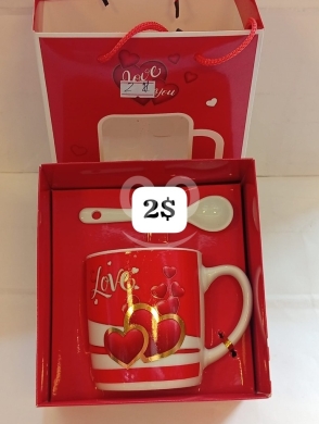 Other Goods in Bhamdoun - Romantic "Love" Hearts Coffee Mug Gift Set | Ceramic Cup with Matching Spoon