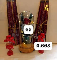 Eternal Rose Glass Dome with LED Lights | Romantic Message in a Bottle Gift