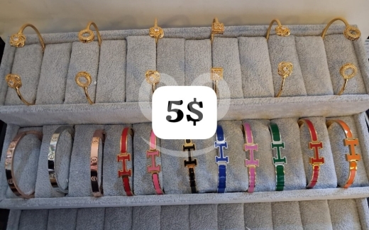 Clothes, Footwear & Accessories in Bhamdoun - Designer-Inspired Fashion Bangles | Gold-Tone H-Motive & Crystal Bracelets