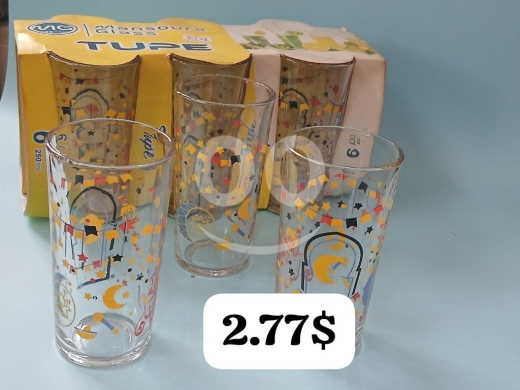 Other Goods in Bhamdoun - طقم كاسات زجاج المنصورة 6 قطع - أكواب عصير ومياه سعة 250 مل
