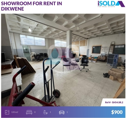 Commercials for rent in Dekouaneh - 120m2 showroom 4rent in Dikwene/industrial area - معرض في الحمراGH54SR2