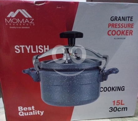 Kitchen appliances in Taalabaya - طنجرة ضغط غرانيت من موماز سعة 15 لتر - قدر ألمنيوم متين مقاس 30 سم للطهي السريع