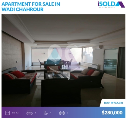 Apartments for sale in Wadi Chahrour - Furnished 225m2 apartment+terrace 4sale in Wadi chahrour - وادي شحرورPF73A331