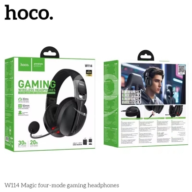 Mobile accessories dans Biakout - Hoco W114 Magic Wireless Gaming Headphones - Four-Mode Connectivity with 30ms Ultra-Low Latency, 50m