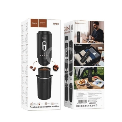 Kitchen appliances in Biakout - Hoco HX80 Portable 3-in-1 Coffee Machine | All-in-One Electric Grinder, Brewer & Travel Cup