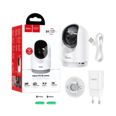 Cameras, Camcorders & Studio Equipment in Biakout - hoco. D1 Indoor PTZ HD Security Camera | 3MP Smart Surveillance with 355° Dual Pan-Tilt & Night Visi