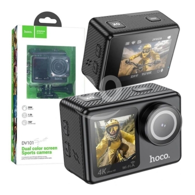 Cameras, Camcorders & Studio Equipment in Biakout - hoco. DV101 4K Ultra HD Sports Action Camera | Dual Color Screen & 30M Waterproof