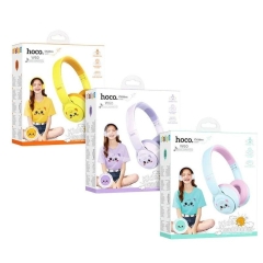 hoco. W60 Kids' Wireless Headphones | Cute Cat Pattern Bluetooth Headset for School & Travel
