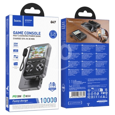 Gaming Console & Accessories in Biakout - hoco. Q47 10000mAh Power Bank with Built-in Game Console | 20W PD Fast Charging & 1500+ Games