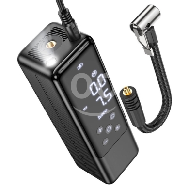 Mobile accessories dans Biakout - hoco. S52 Breeze Portable Smart Air Pump | Digital Tire Inflator for Car & Bike with Emergency LED L