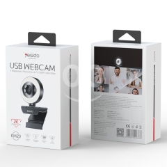 yesido KM20 2K HD USB Webcam | 4MP Auto Focus Desktop Camera with Integrated LED Fill Light