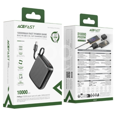 Mobile accessories dans Biakout - ACEFAST M15 PWRup 10000mAh Power Bank | 20W PD Fast Charging with Built-in USB-C Cable