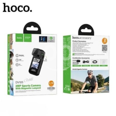 Cameras, Camcorders & Studio Equipment in Biakout - hoco DV105 2MP Sports Camera with Magnetic Lanyard | 2.7K HD Action Cam with 180° Rotating Lens